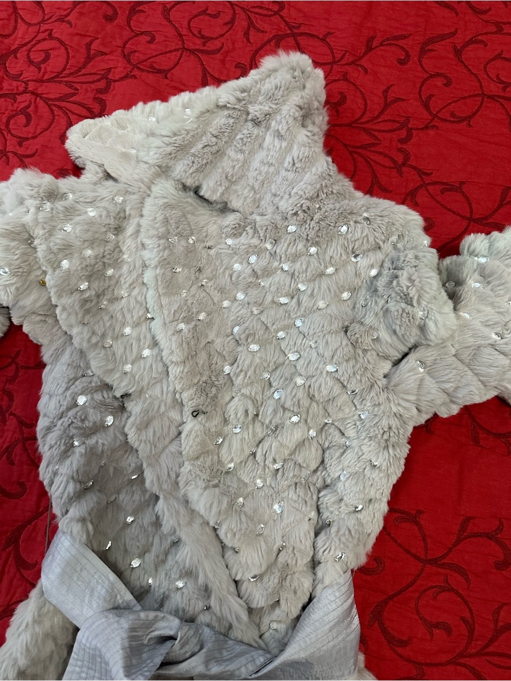 Sheri Bodell Silver Natural Rabbit Fur Belted Teddy Jacket - Picture 8 of 11